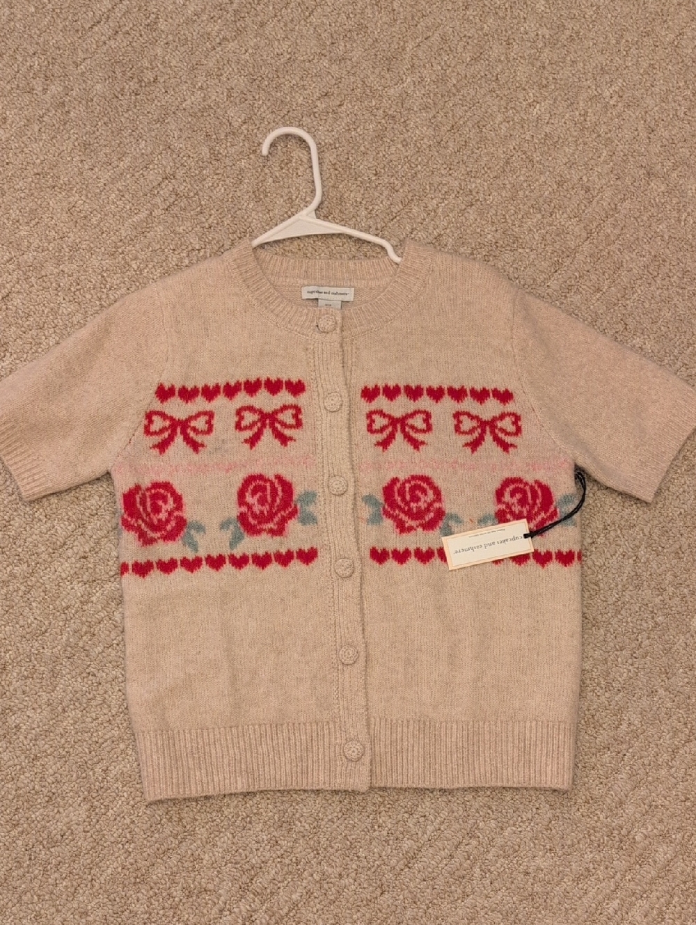 cupcakes & cashmere Pink Knit Sweater with Button Detail